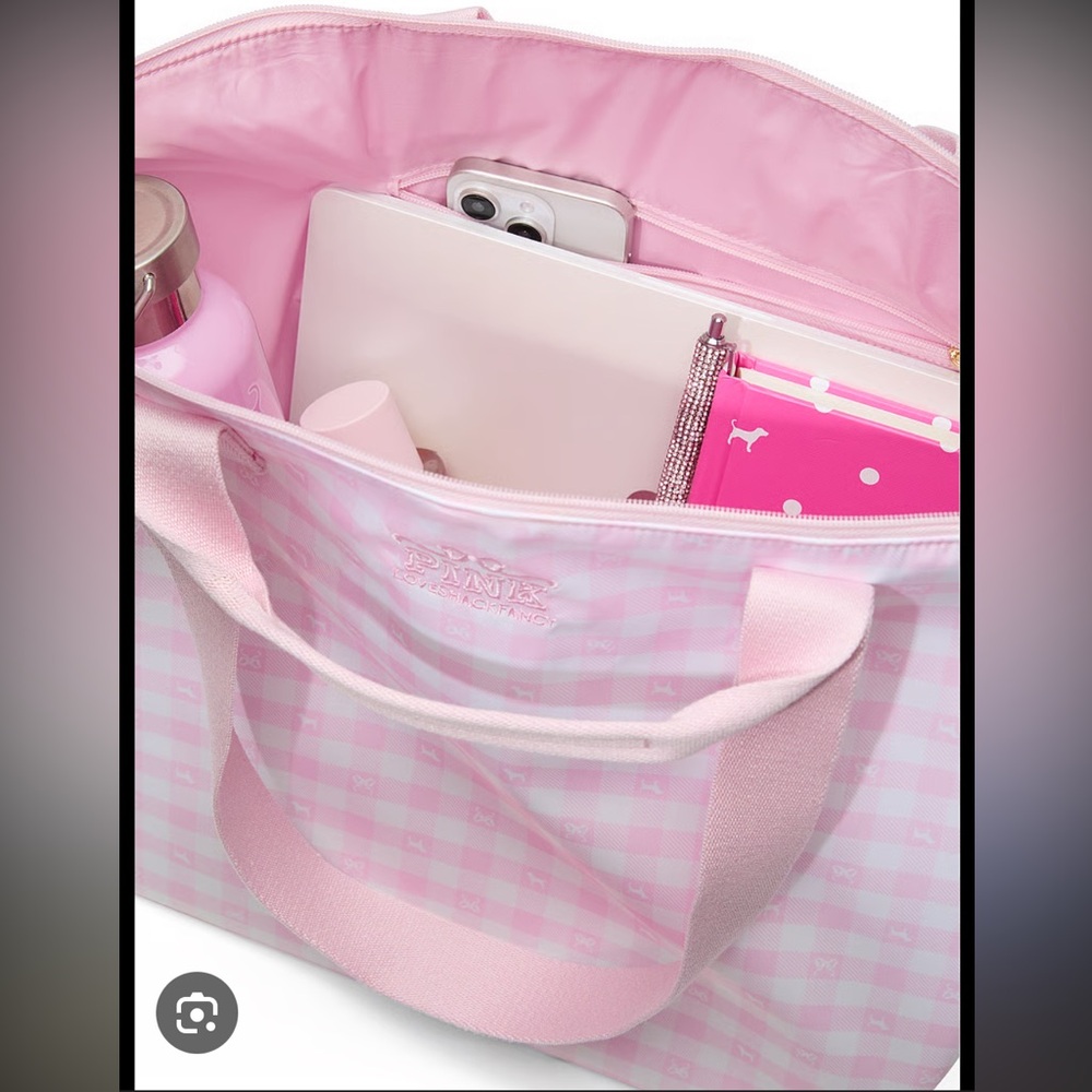 Victoria's Secret Pink Gingham Tote Bag - Picture 4 of 4